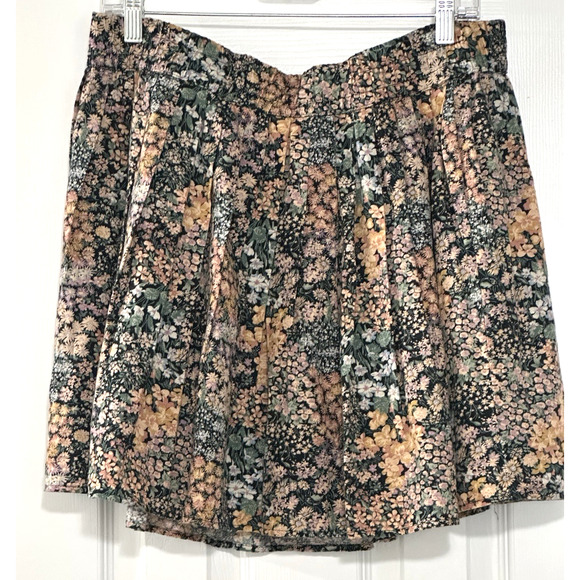 American Eagle Outfitters Floral Pleated Skirt Size XL Elastic Whimsical Skirt - Picture 15 of 16